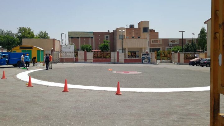 ترمیم " محل نشست و برخاست بالگرد " در پایگاه های مدیریت بحران منطقه ۲۱