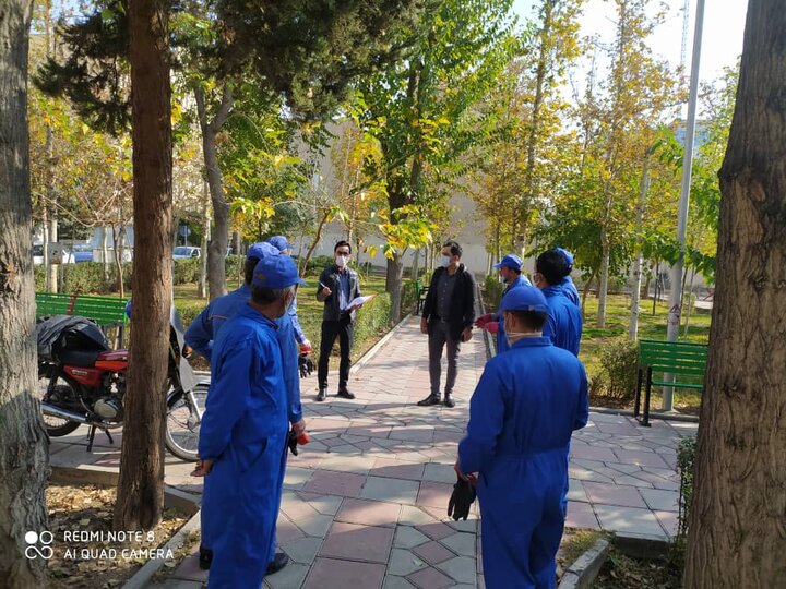 آموزش بهداشت فردی به کارگران شمال شرق تهران در روزهای کرونایی