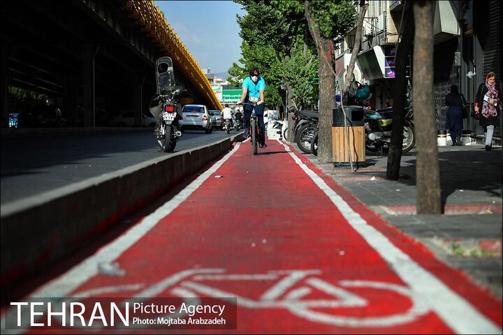 افزایش ۳۷۰۰ متر مسیر دوچرخه جدید به تهران