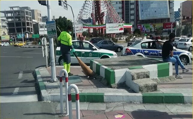 پاکسازی مسیر راهپیمایی مراسم۲۲ بهمن در کمتر از ۴ساعت