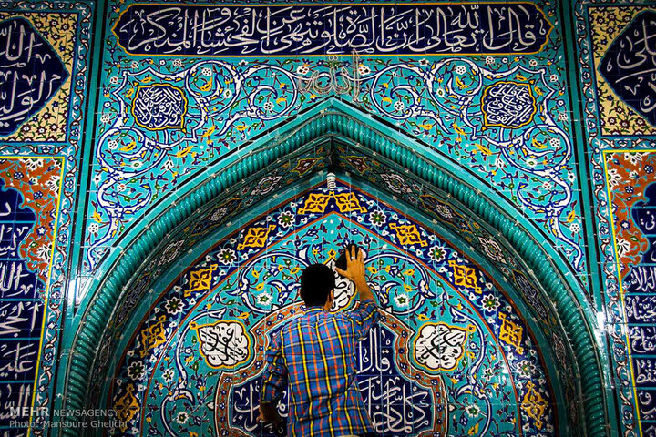 آراستگی و نماسازی مساجد و مدارس شمال شرق تهران در بهار ۱۴۰۰