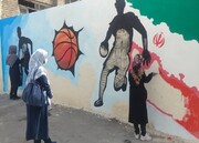 ترسیم ایده های خلاقانه ساکنان قلمستان بر دیوارهای محله