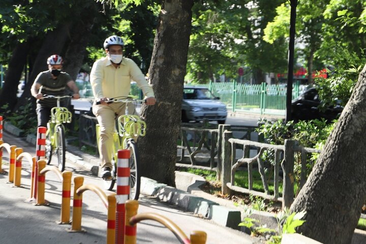 بازدید مدیران شهری تهران با دوچرخه از پروژه های منطقه ۳