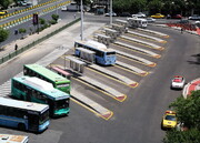 جانمایی ایستگاه های اتوبوس انقلاب در پایانه کاوه