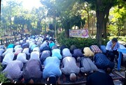 استقرار اتوبوس در منطقه ۱۴ برای انتقال شهروندان به محل برگزاری نماز عید فطر