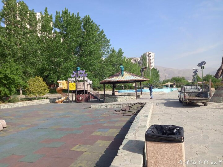  مرمت کف‌پوش محوطه بازی بوستان جوانمردان 