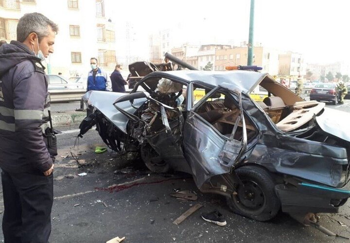 تصادف شدید در اتوبان‌ تهران-قم؛ ۲فوتی ۳ مجروح