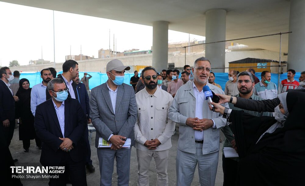 بازدید شهردار تهران از پروژه بزرگراه شهید بروجردی