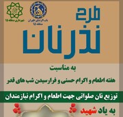 توزیع «نان صلواتی به یاد سرداران و ۲۰۰۰ شهید» در باب الرضای تهران