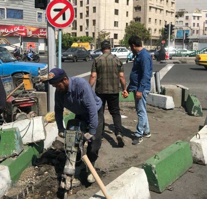 اجرای عملیات اصلاح هندسی در خیابان دماوند