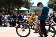 دور سلامتی کودکان و نوجوانان توانخواه با دوچرخه در بوستان جنگلی سرخه‌حصار