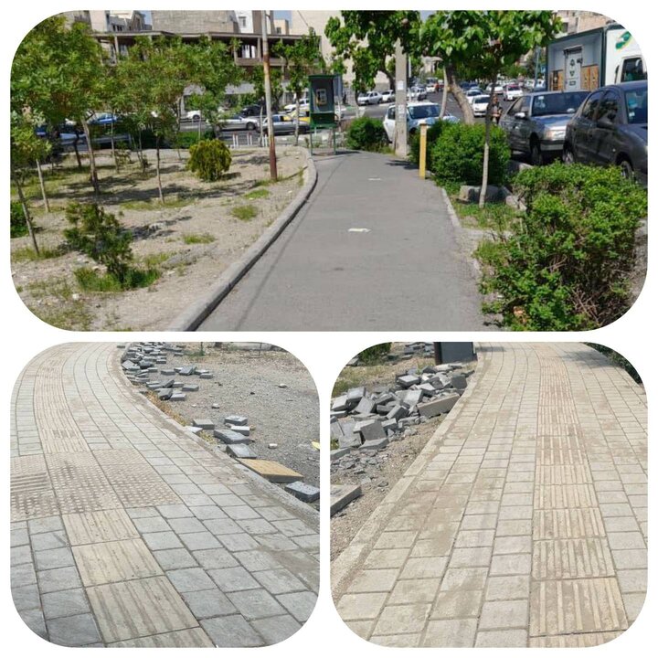 معلولین در خیابان مخبری با آرامش خاطر تردد خواهند کرد