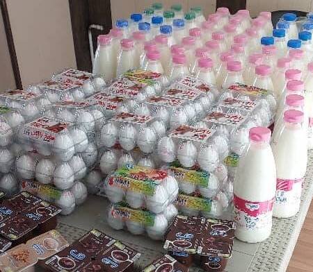 توزیع بسته‌های لبنی در مرکز پرتو منطقه ۹