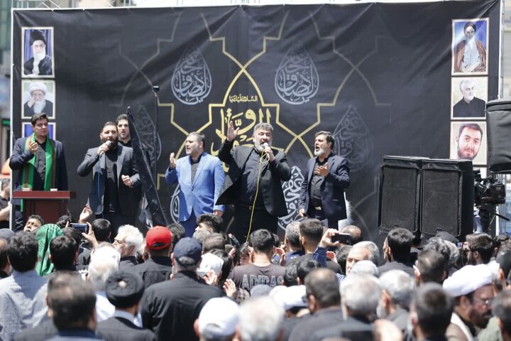 تجمع هزاران نفره  عزاداران شهادت حضرت امام جعفر صادق علیه السلام در میدان صادقیه 
