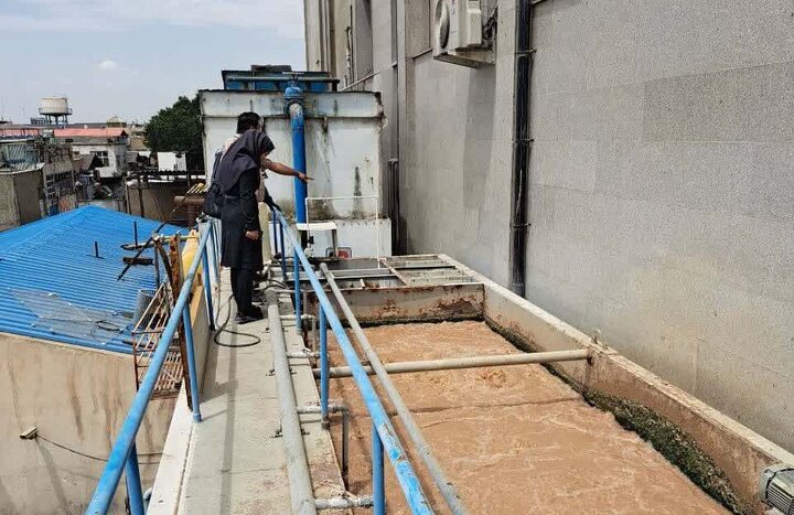 نمونه برداری از پساب خروجی کارخانه کولاک منطقه 9