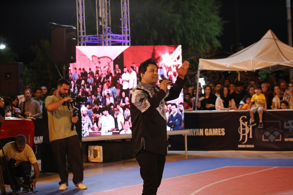 خط پایان مسابقات بسکتبال ۳ نفره در بوستان آب و آتش