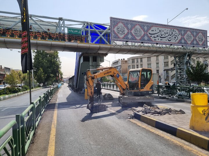 روسازی بتنی ایستگاه BRT استاد معین