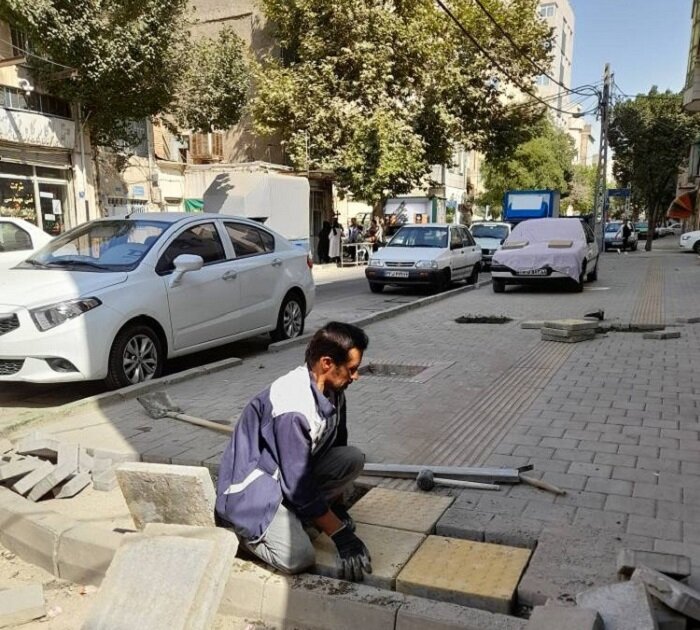 اجرای عملیات پیاده روسازی خیابان بهبودی