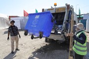 پاکسازی و جمع‌آوری ۲۰۰تن زباله در پایانه مرزی زرباطیه عراق