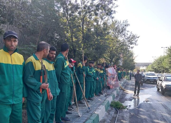 طرح جهادی فضای سبز در محور بزرگراه شهید مدرس 