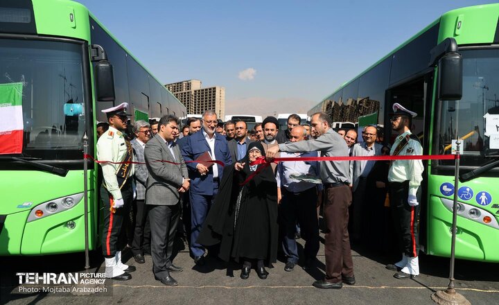 آیین بهره‌برداری از طرح نوسازی و بازسازی ناوگان حمل و نقل عمومی شهر تهران