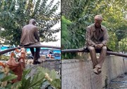 مجسمه برنزی «مرد نشسته» مرمت شد