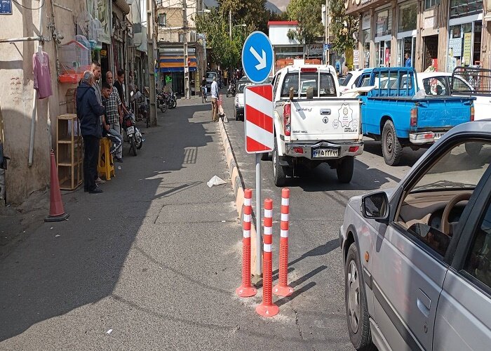  ۳۰ متر طول رفیوژ پلیمری در خیابان الغدیر اجرا شد.