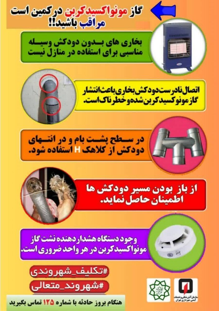 فوت سالانه حدود هزار نفر به دلیل مسمومیت با مونواکسیدکربن در کشور+ راههای نشت در محیط