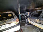حریق سه خودرو در تعمیرگاهی در آذربایجان