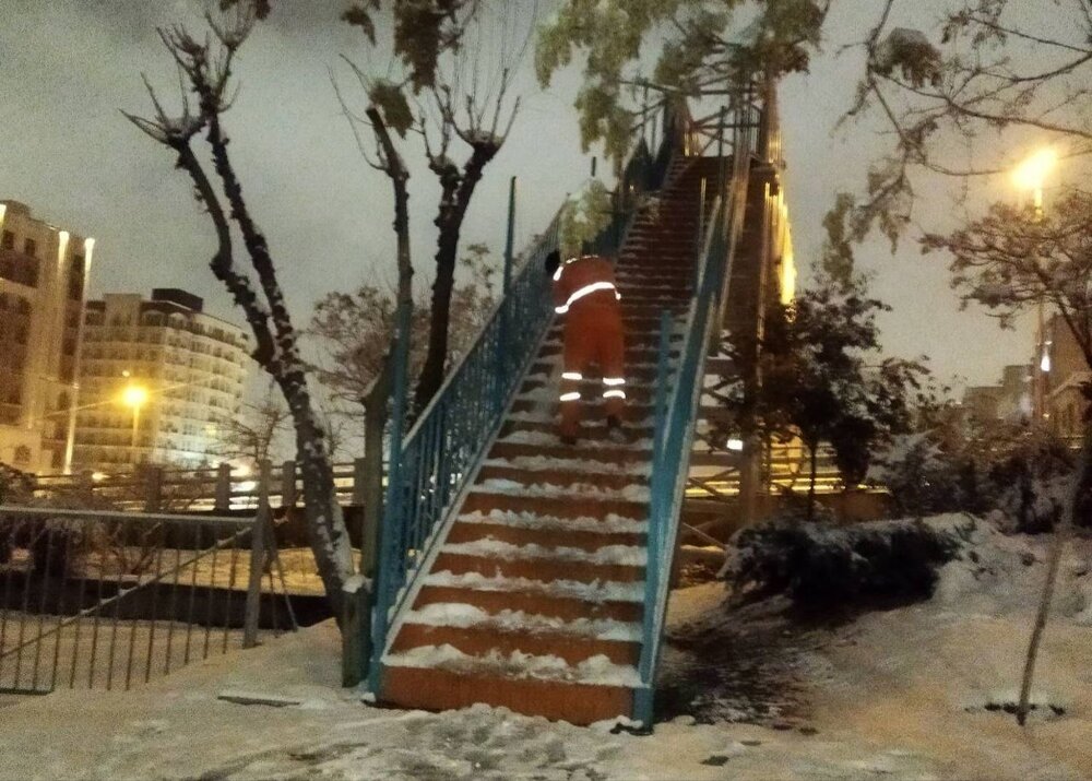 پاکسازی اماکن عمومی و پیادهروها با ۴۰۰ نیروی خدمات شهری در شمال تهران
