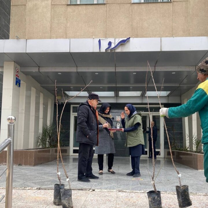 اهدای نهال مثمر به شهروندان منطقه ۲۲ در آستانه روز درختکاری