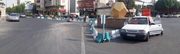 اجرای اصلاح هندسی در ضلع شرقی میدان قیام