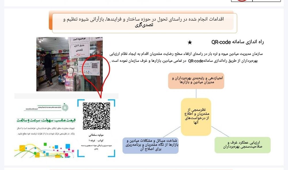 از ساخت، بهسازی و مناسب‌سازی ۱۱۷ میدان میوه و تره‌بار طی ۳۲ ماه اخیر تا راه‌اندازی سامانه QR-code