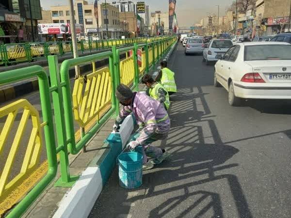 بهسازی معابر و مرمت گاردریلهای بزرگراه امام علی (ع)