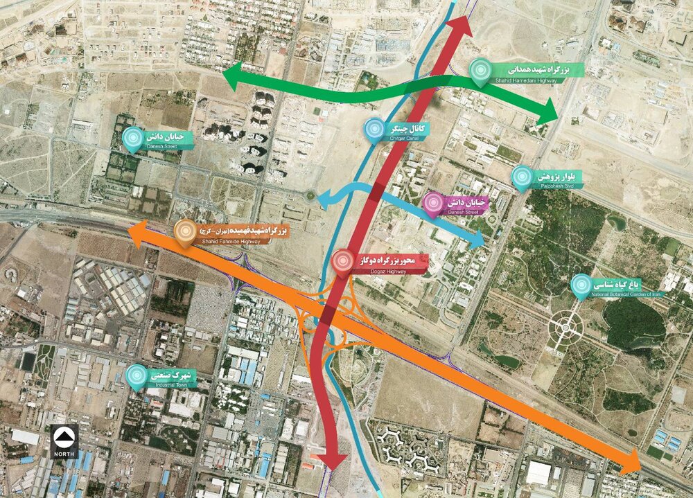 اتصال بزرگراه دوگاز به آزادراه تهران_کرج و شهید همدانی+ تیتر