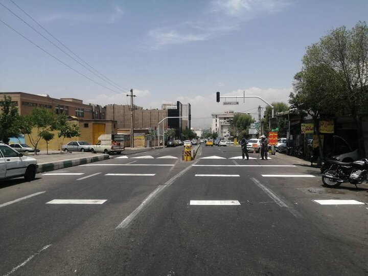 اجرای خط‌کشی خیابان شهید قدیانی در ناحیه ۶ منطقه ۱۵