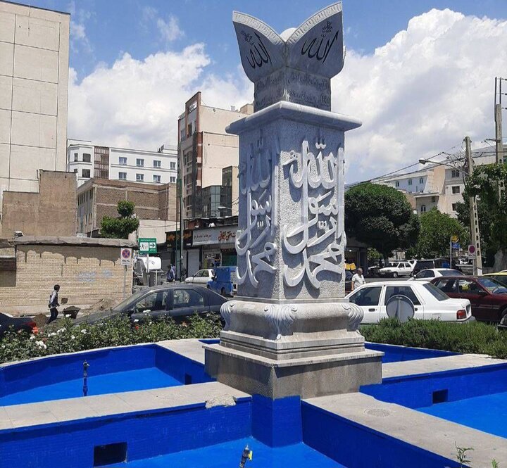 آبنمای میدان اصلی ازگل بهسازی شد