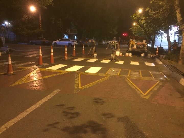 اجرای عملیات شبانه خط کشی در نواحی ۹ گانه منطقه ۴