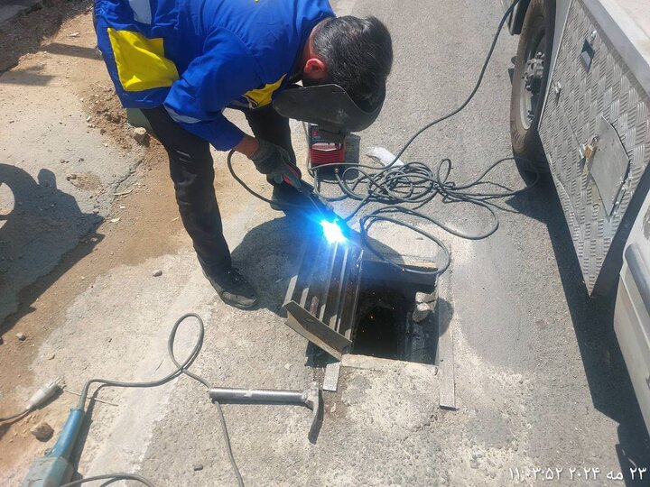 بهسازی دریچه‌های فلزی در بزرگراه بسیج منطقه ۱۵