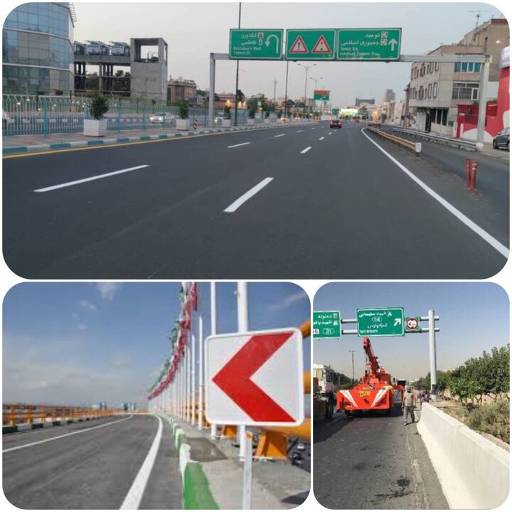 آغاز عملیات آشکارسازی حفاظ‌های طولی بتنی در بزرگراه‌های تهران/ اجرای بیش از ۳۰۰ هزار مترطول انواع خط‌کشی