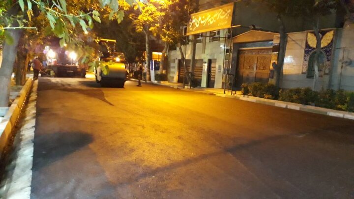 اجرای عملیات تراش و روکش آسفالت در خیابان لرزاده
