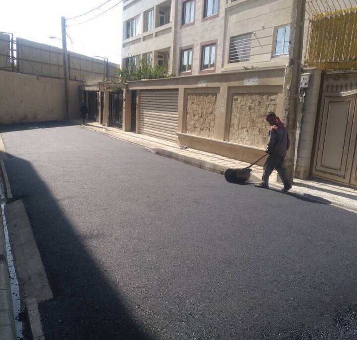 روکش آسفالت خیابان شهید تقاضایی منطقه ۱۵ نونوار شد