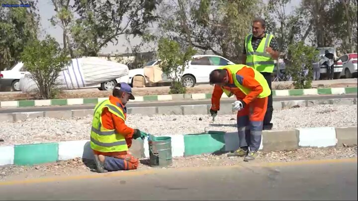 زیباسازی شهری در قرارگاه مرزی مهران 