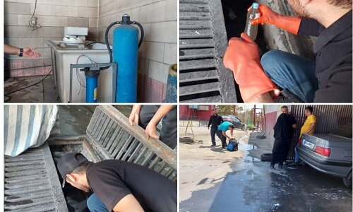 نمونه‌برداری دوره‌ای از پساب خروجی کارواش‌های سطح منطقه ۵