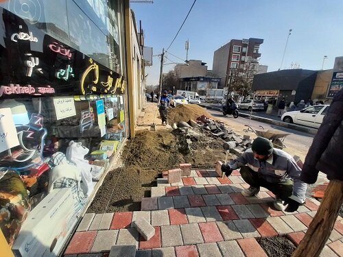 مرمت و بهسازی پیاده‌رو محله شاهین