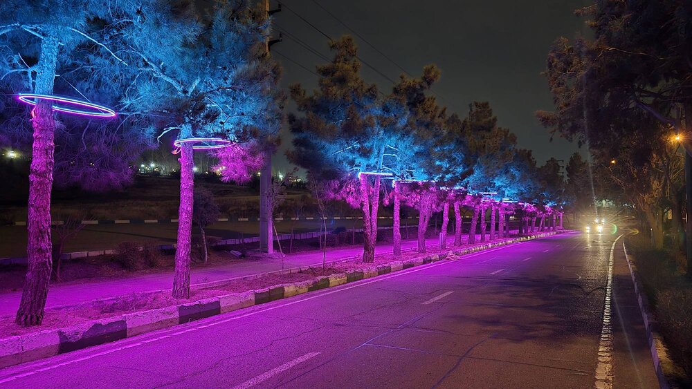 بلوار شاهد شهرک شهید محلاتی نورپردازی شد