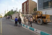بازگشایی مسیر و تسهیل تردد در خیابان شهید مطهری در منطقه ۷