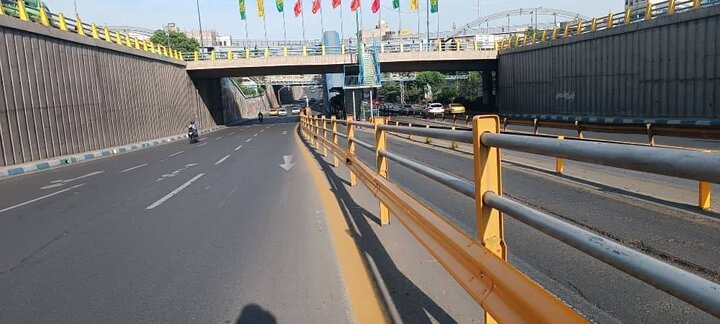 ۱۰هزار متر طول رنگ‌آمیزی مسیر اتوبوس در بزرگراه شهید سلیمانی