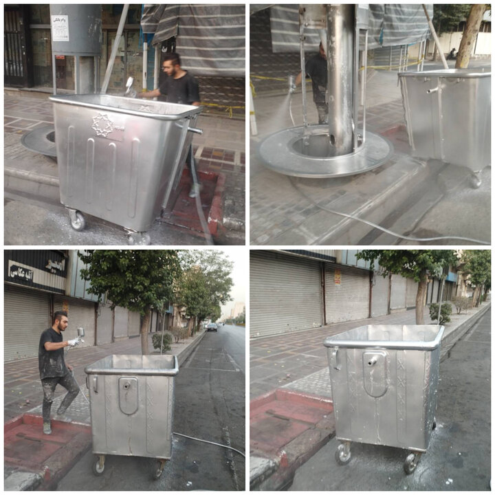 کلیه مخازن زباله خیابان جمهوری نو شد