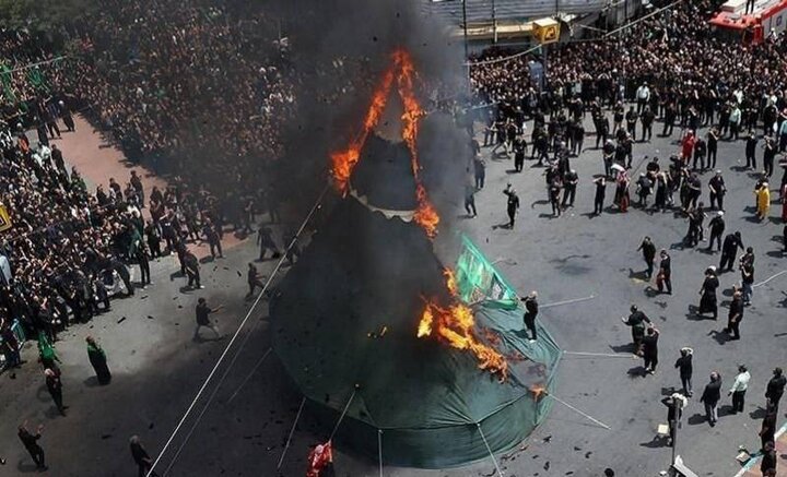 آماده‌سازی خیمه ۱۸ متری و نگهداشت محل برگزاری خیمه سوزان در چهارراه گلوبندک